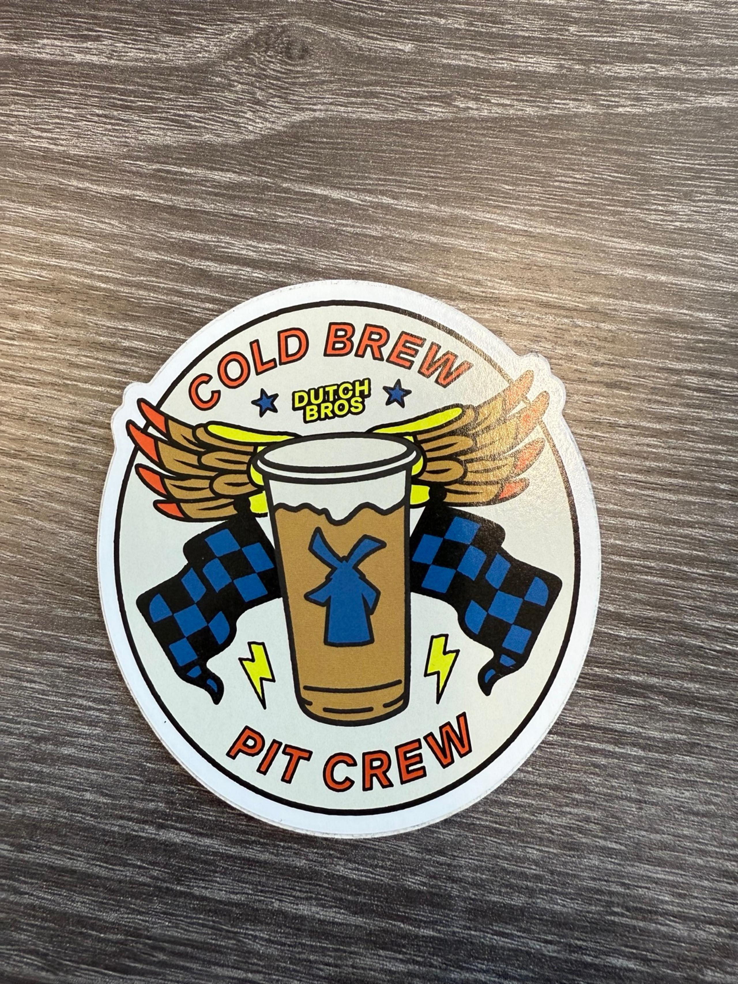 Cold brew pit crew 1 sticker Dutch bros