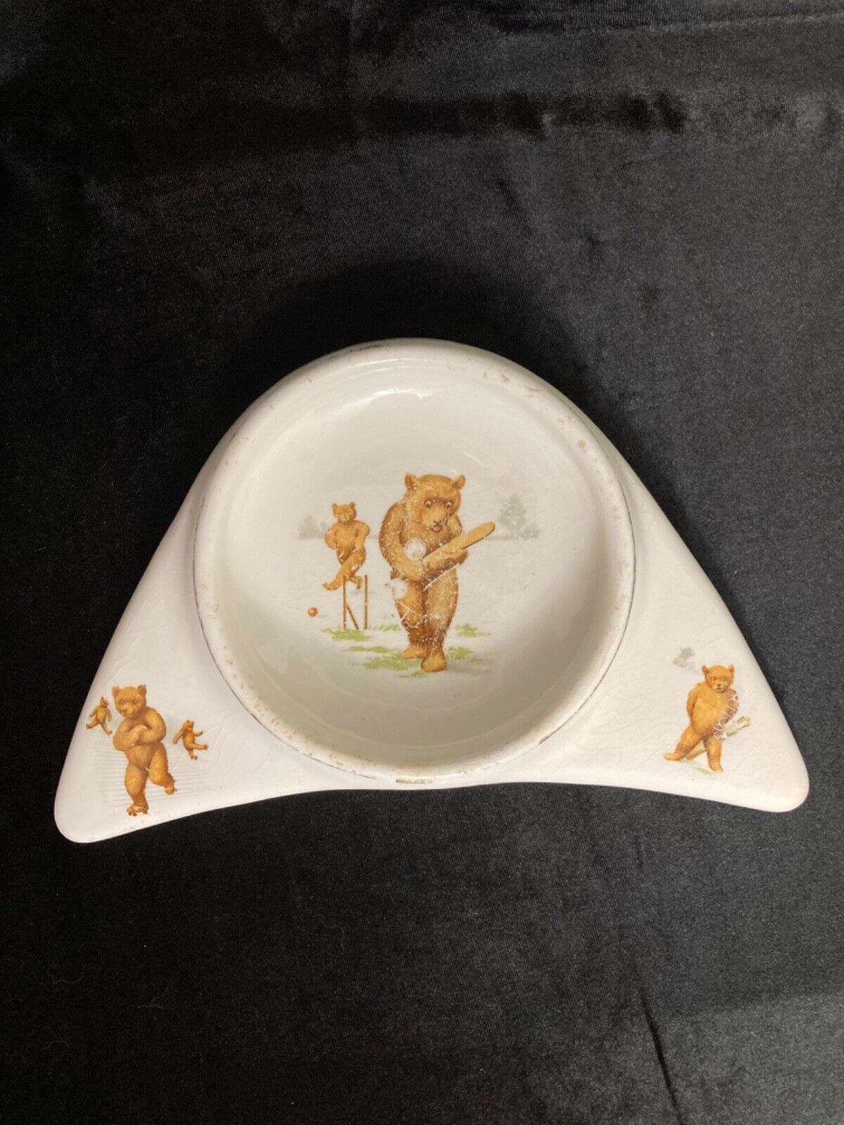 Antique Underwood Teddy Bear High Chair Baby Plate - June 11, 1912