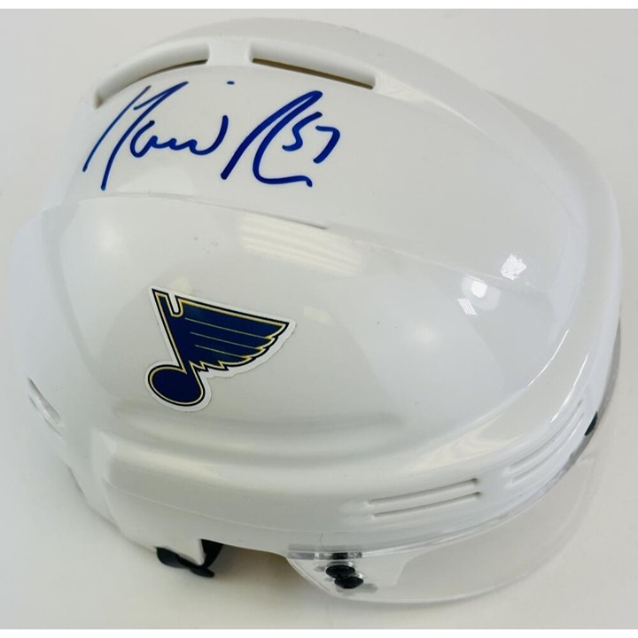 DAVID PERRON SIGNED MINI HELMET DETROIT RED WINGS ST. LOUIS BLUES STANLEY CUP J2
