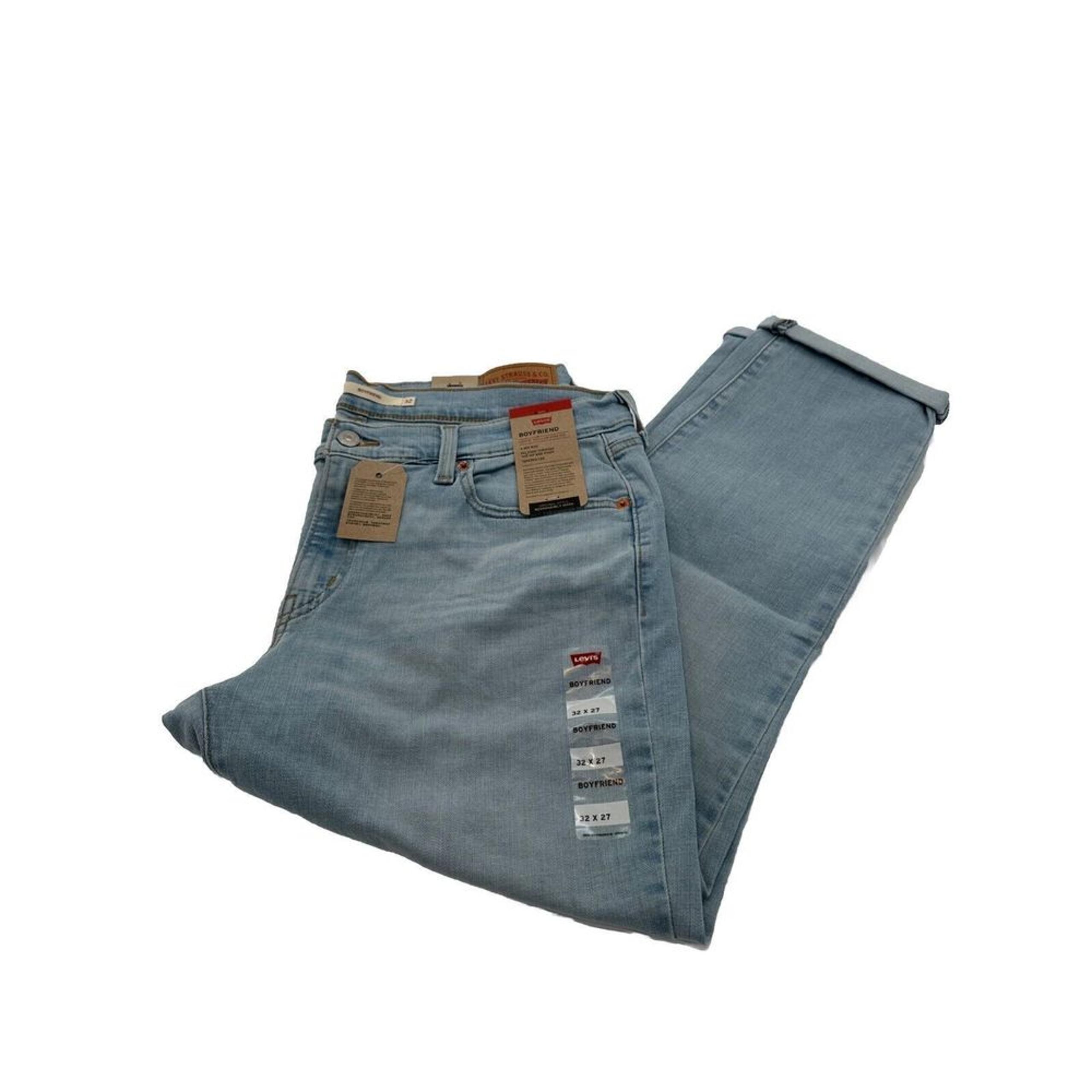 NWT $59 Levi's Women's Boyfriend Mid-Rise Cropped Jeans, Light Blue, 32x27