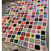 Vintage Crochet Afghan Throw Rainbow Square Blanket Retro 104 x 88