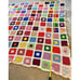 Vintage Crochet Afghan Throw Rainbow Square Blanket Retro 104 x 88