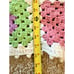 Vintage Crochet Afghan Throw Rainbow Square Blanket Retro 104 x 88