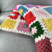 Vintage Crochet Afghan Throw Rainbow Square Blanket Retro 104 x 88