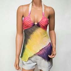 BCBGmaxazria XS Rainbow Silk Halter