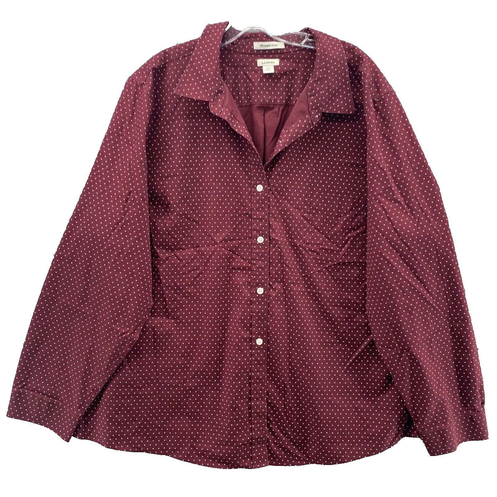 L.L.Bean Pinpoint Oxford Shirt Women's 3X Wrinkle Free Academia Travel Corpcore