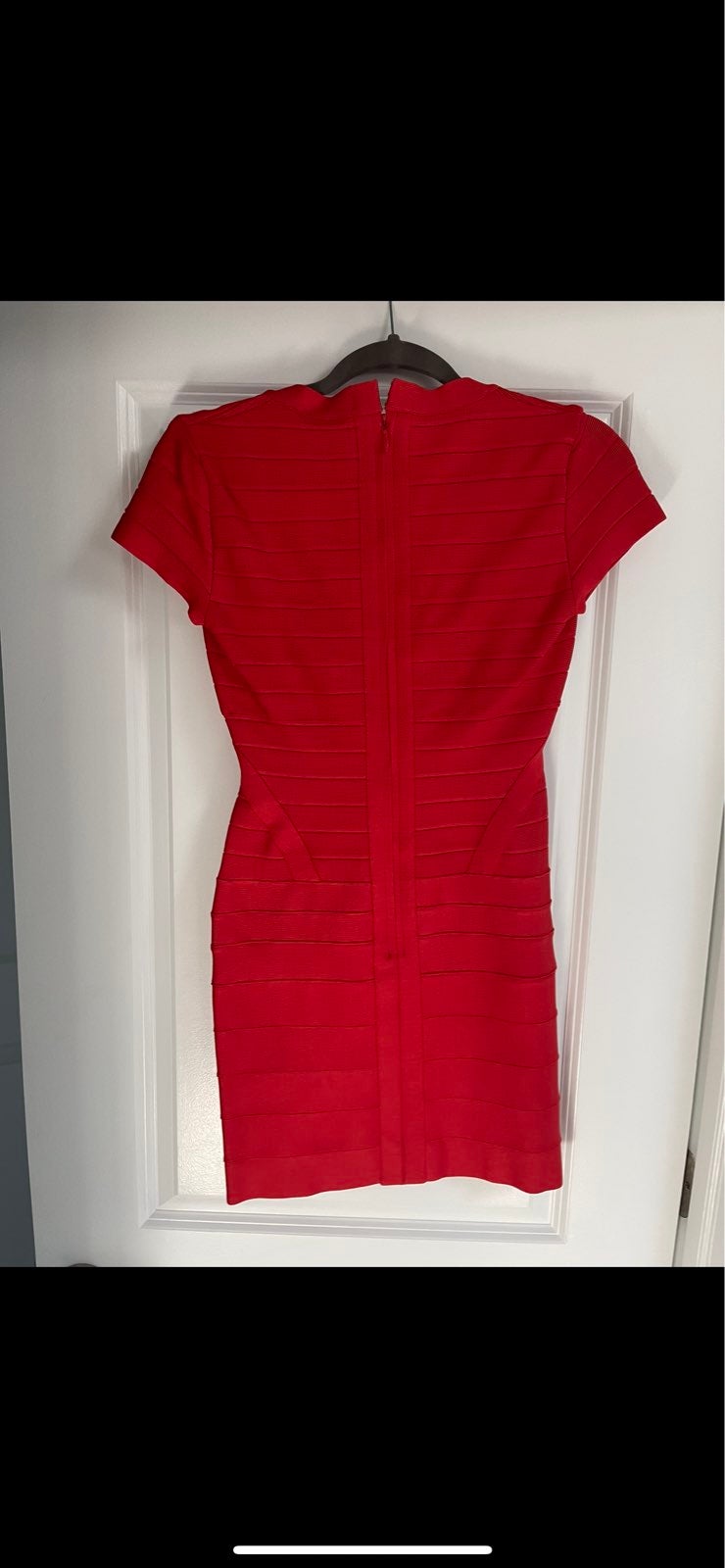 Red herve leger bodycon mini dress