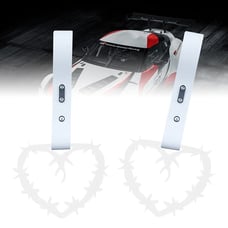 NEW 2PCS BARBED WIRE WHITE JDM TSURIKAWA RING WHITE Handle Strap Drift Charm