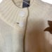 Vintage 80s I.B. Diffusion long cream appliqué sweater. Large