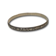 Danecraft Feltch Sterling Silver Repousse Floral bracelet stackable bangle