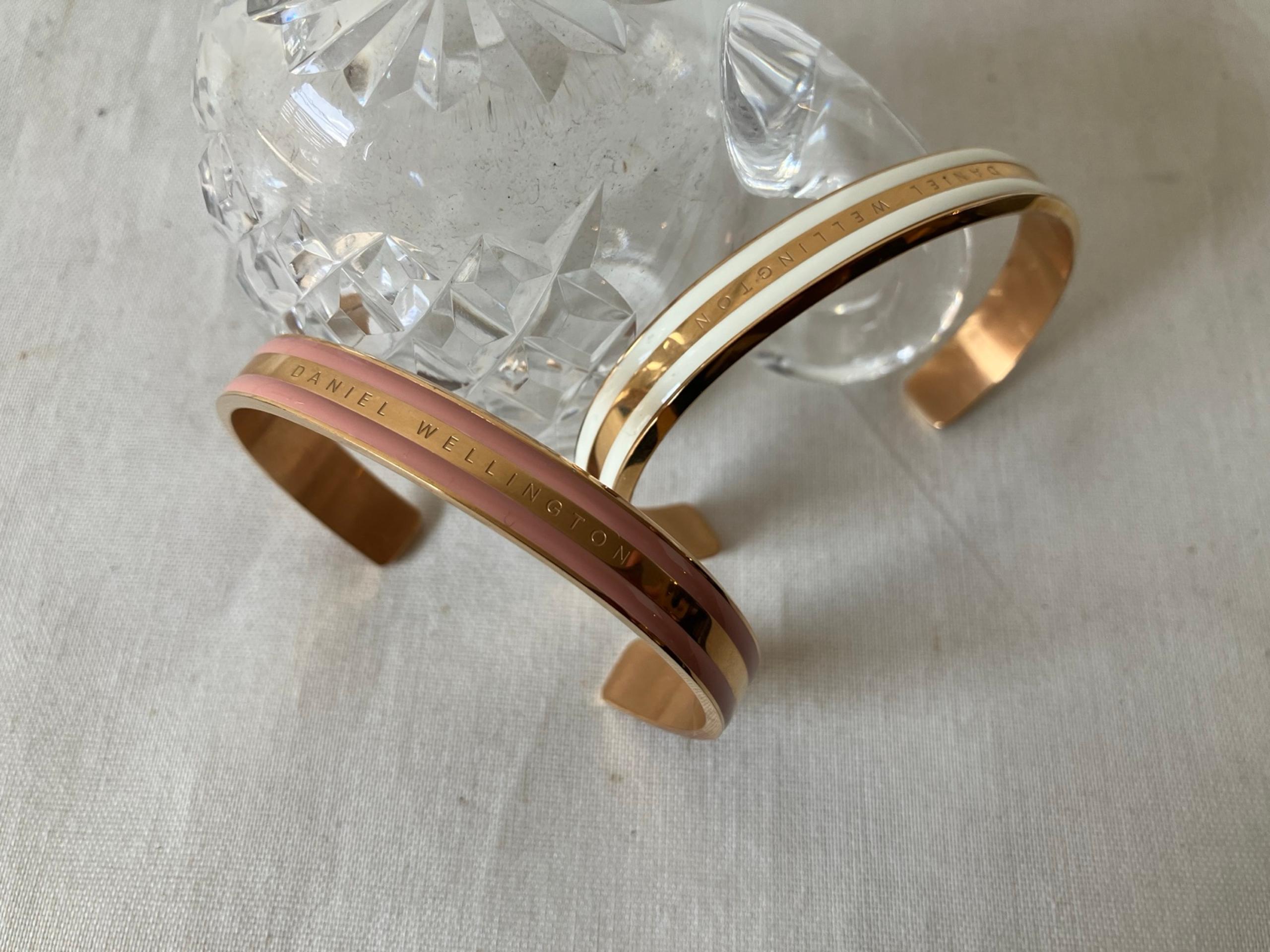 Daniel Wellington TWO 2 Emalie Rose Gold White And Pink Enamel Bracelets