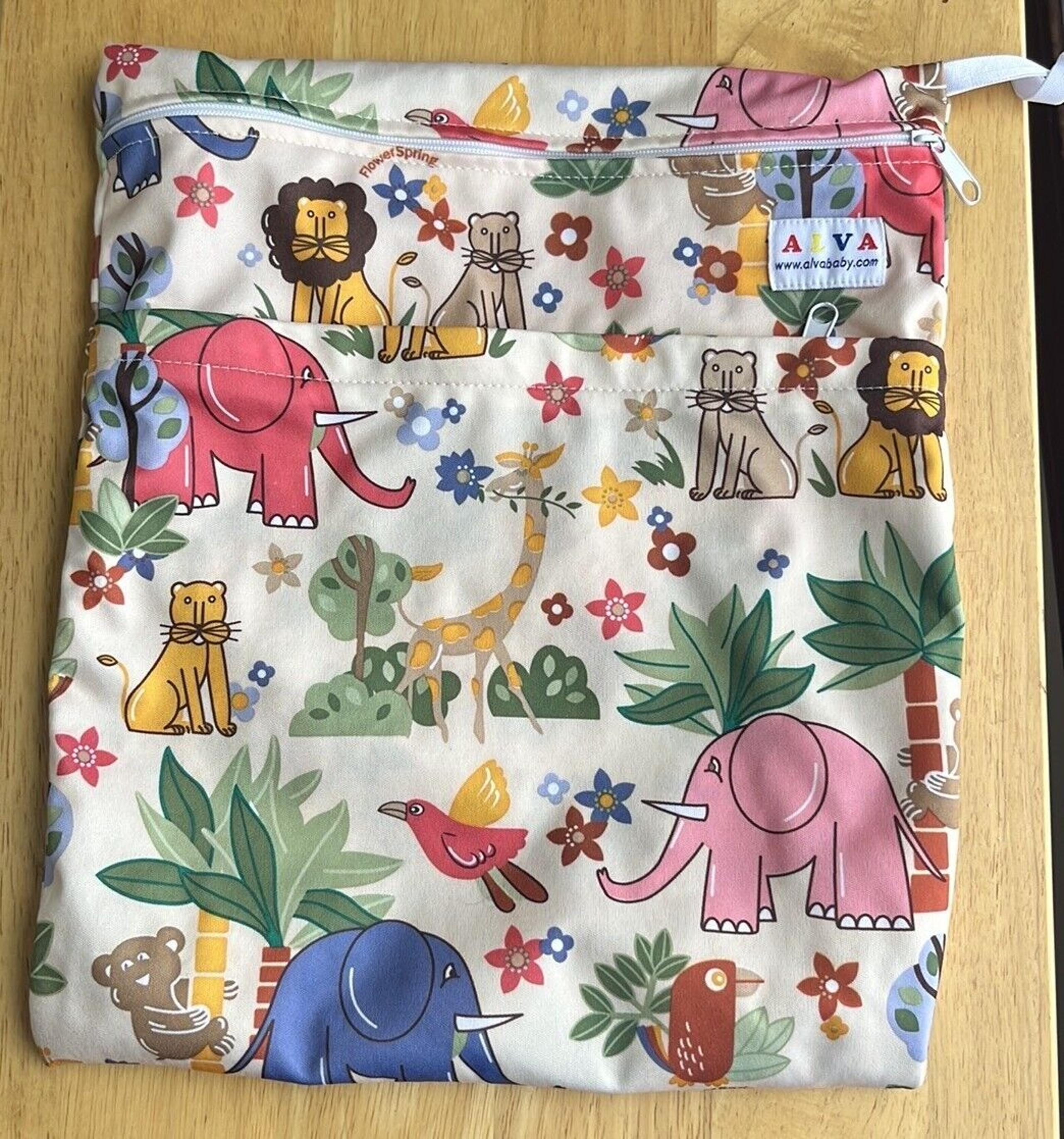 ALVABABY Diaper Wet Dry Bag with Two Zippered Pockets