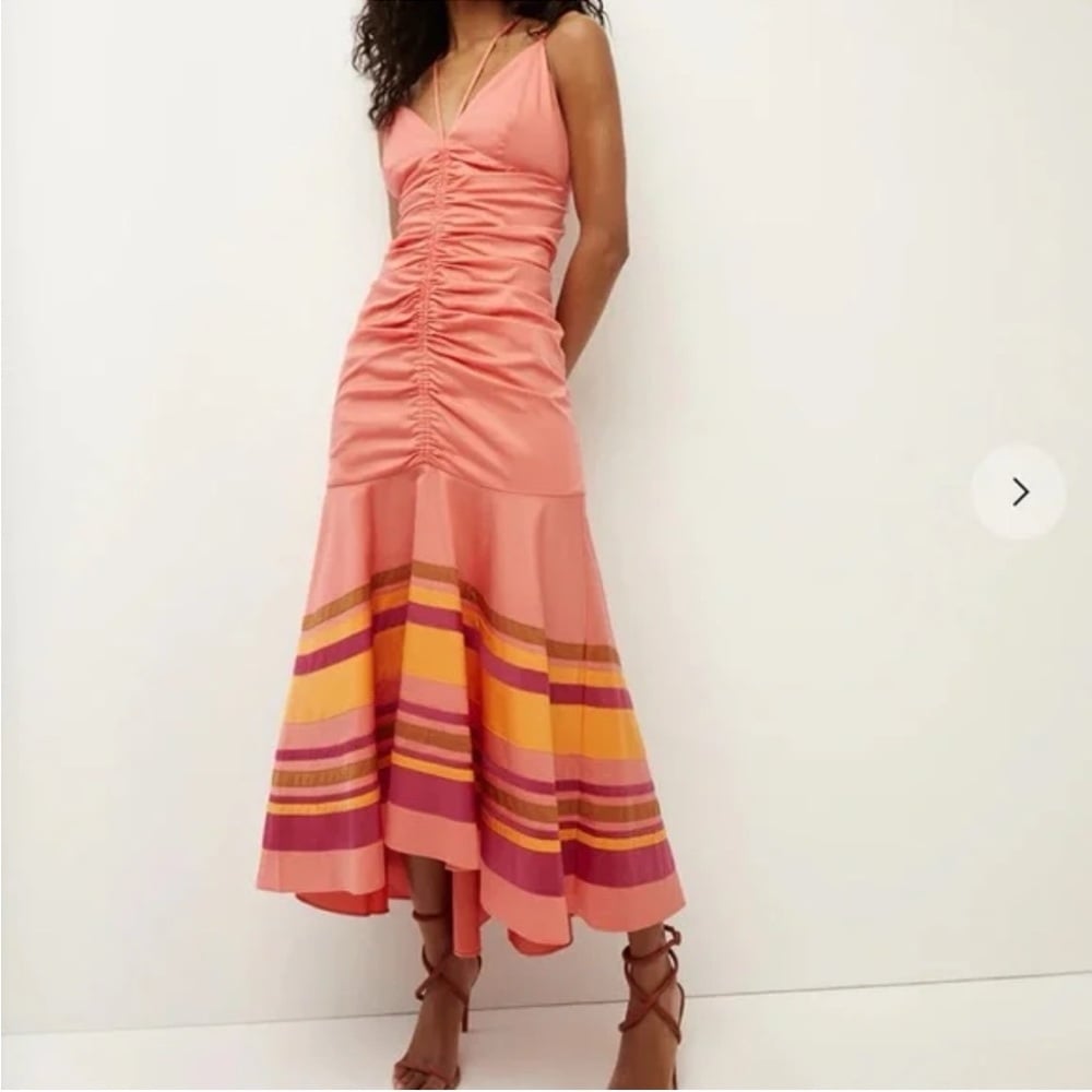 Veronica Beard Fitz Paneled Silk-Cady Midi Dress