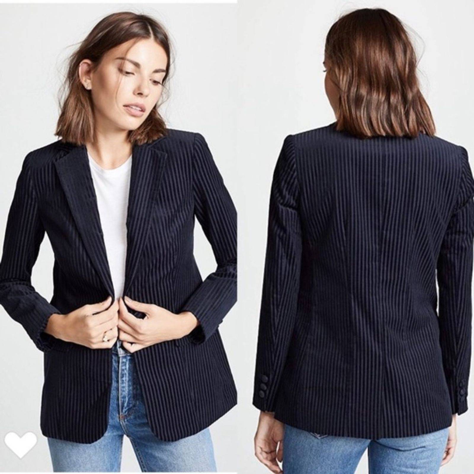 FRAME Fine Variegated One-Button Blazer