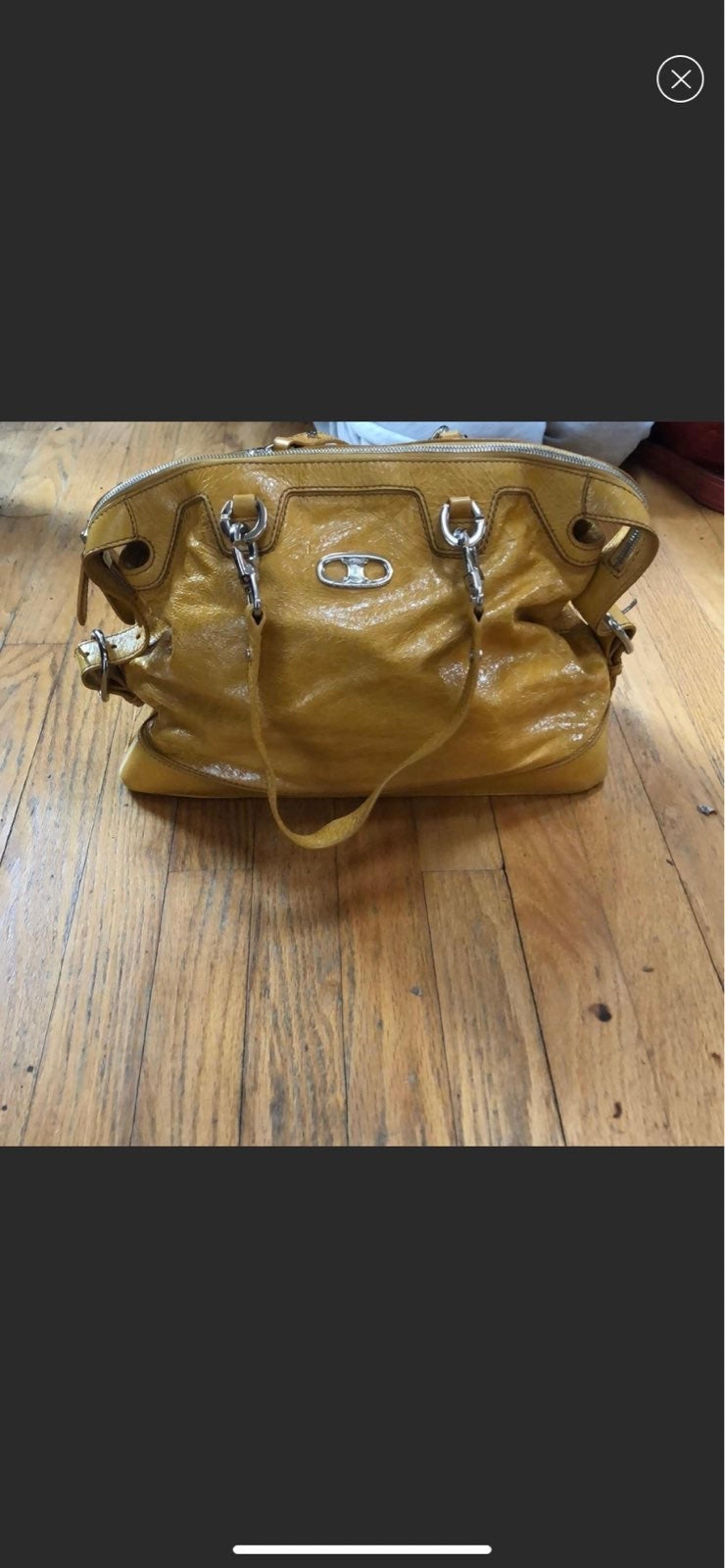 Celine yellow calfskin handbag