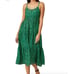 Xirena Dress Womens Small Green Floral Sophie Midi V Neck Tiered Cotton