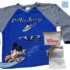 Disney Store Liquid Metal Mickey Snowboarding Fleece Sweatshirt Kids Sz S