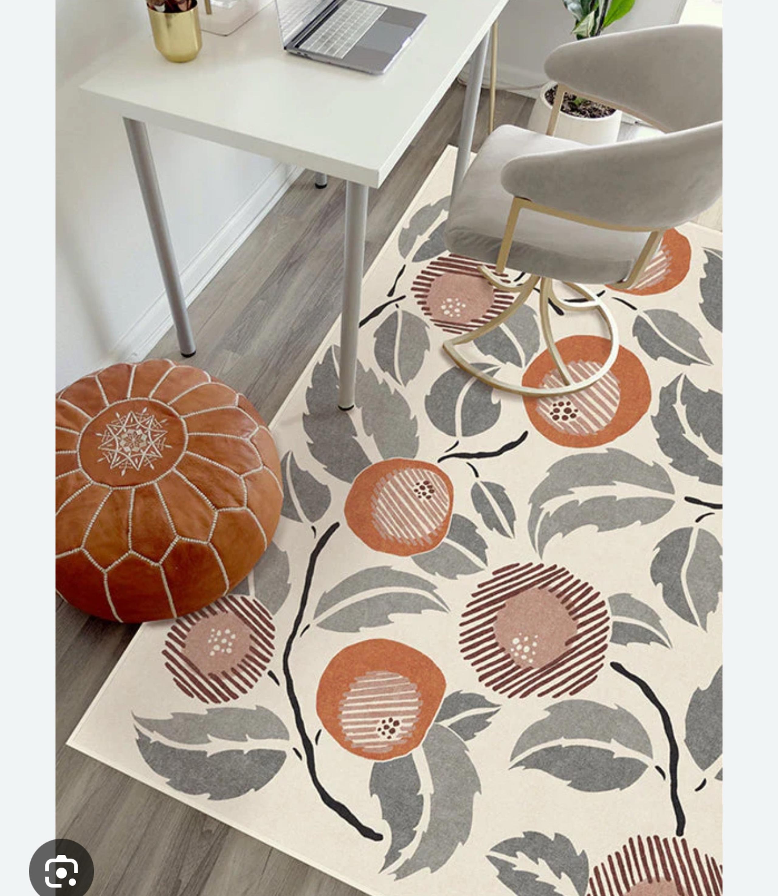 Ruggable 6x9 Rug Cover Hana Tiger Orange Grey