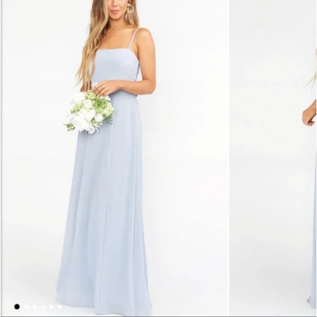 Show Me Your MuMu Lauren Tie Maxi Dress Blue Size Small