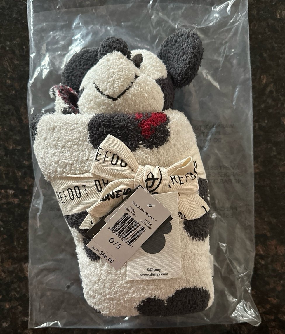 New Disney Mickey Mouse Barefoot Dreams’ Cozychic Blanket Buddy