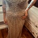 Sherri Hill Long Beaded Sequin Dress. Size 4. Nude Color