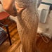 Sherri Hill Long Beaded Sequin Dress. Size 4. Nude Color