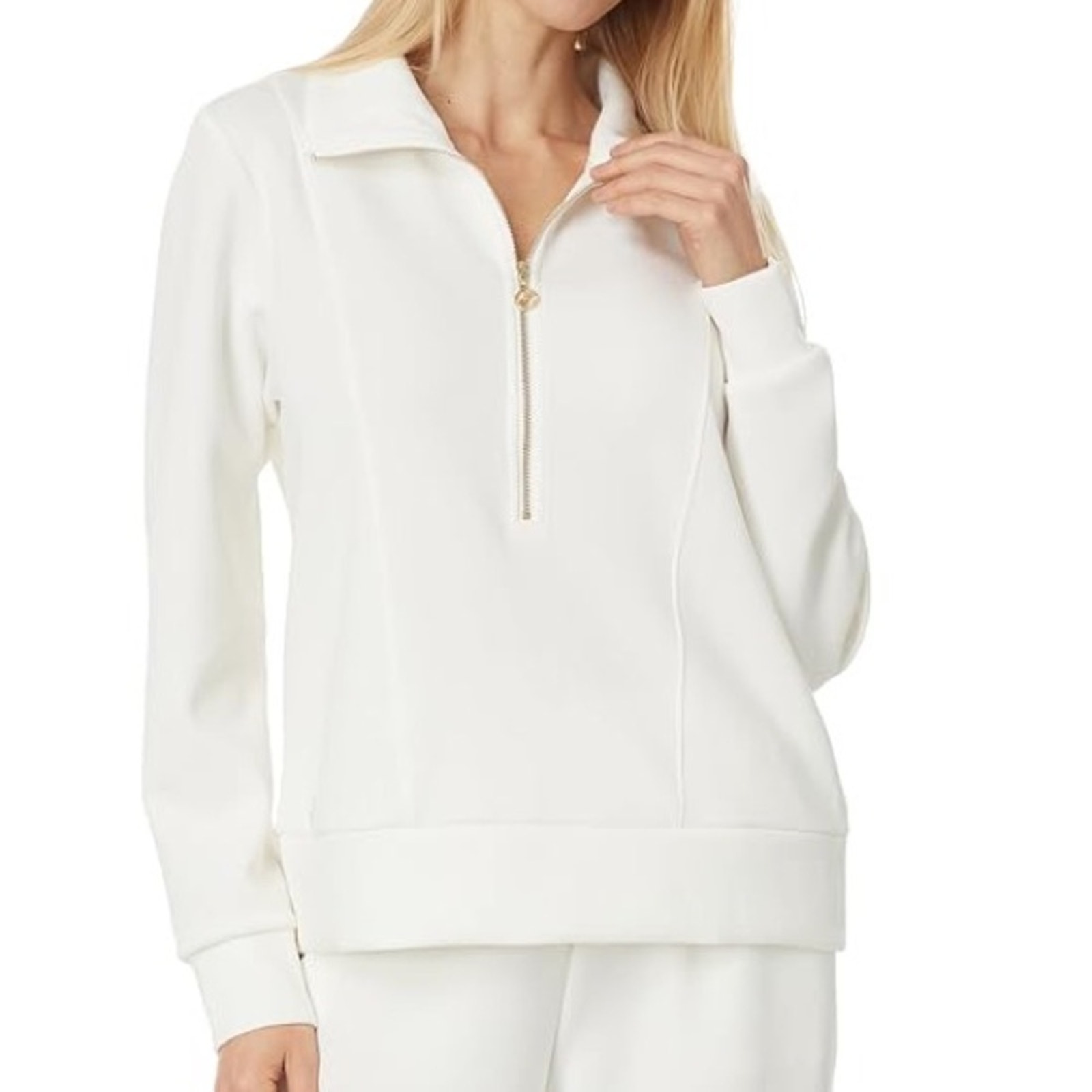 Lilly Pulitzer Eleni Pullover in Resort White With PGA Embroidery - Size XS