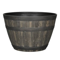 Whiskey Barrel Planter 20 x 20 x 13 Brown Resin, Better Homes & Gardens