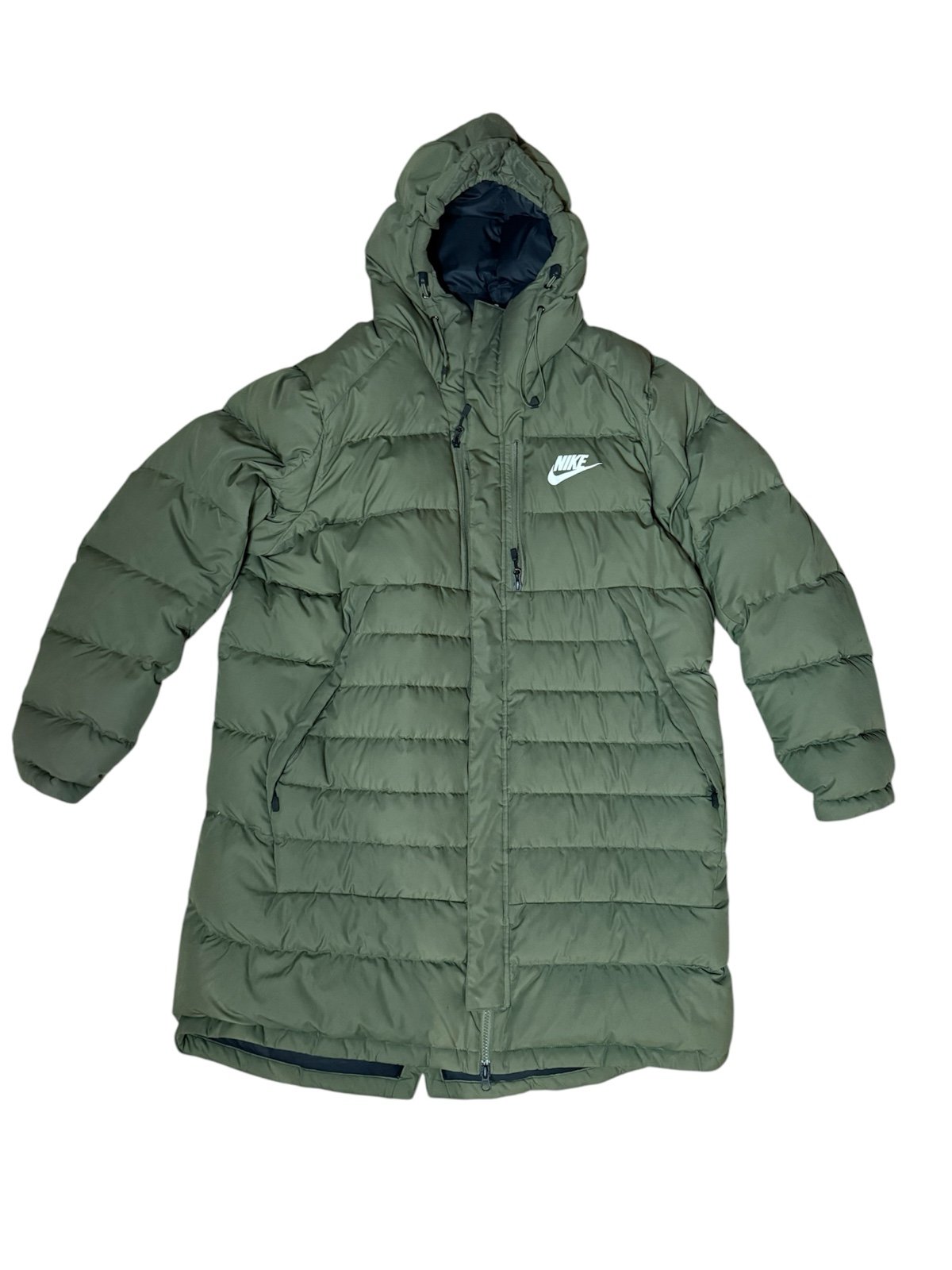 Nike Down Fill Jacket 807393 Olive Green 2XL Parka Full Zip Puffer Winter Coat