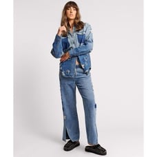 New Free People x One Teaspoon JOHNNY BLUE STAR CLASSIC EVERYDAY SHIRT Size S