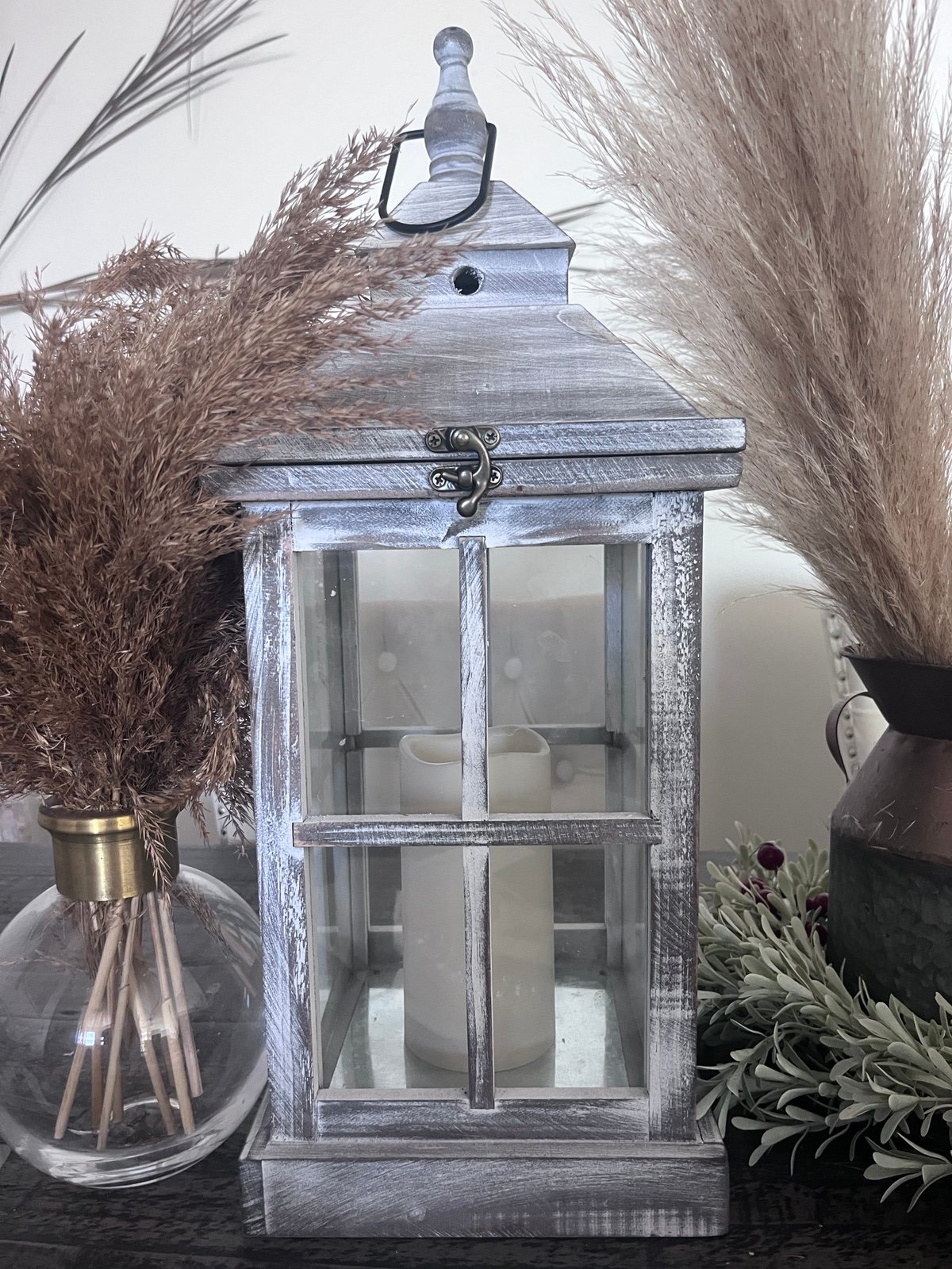 WHITE WASH BEACH COASTAL WOODEN LANTERN