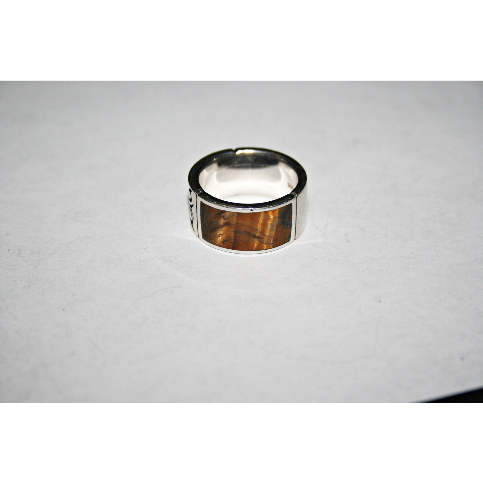 Size 11 - Vintage Sterling Silver Tiger's Eye Ring