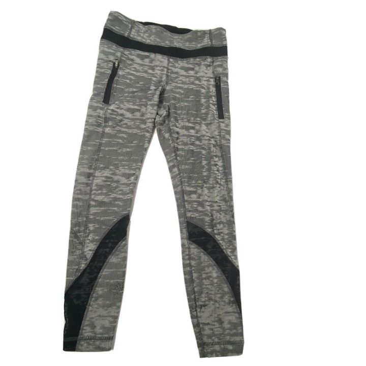 Lululemon Size 6 Inspire Tight Mesh Space Dye Camo Black Slate Gray Luxtreme