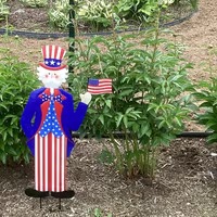 4th of July Yard Signs Uncle Sam Garden Stakes, 28 H Metal Patriotic Fourth