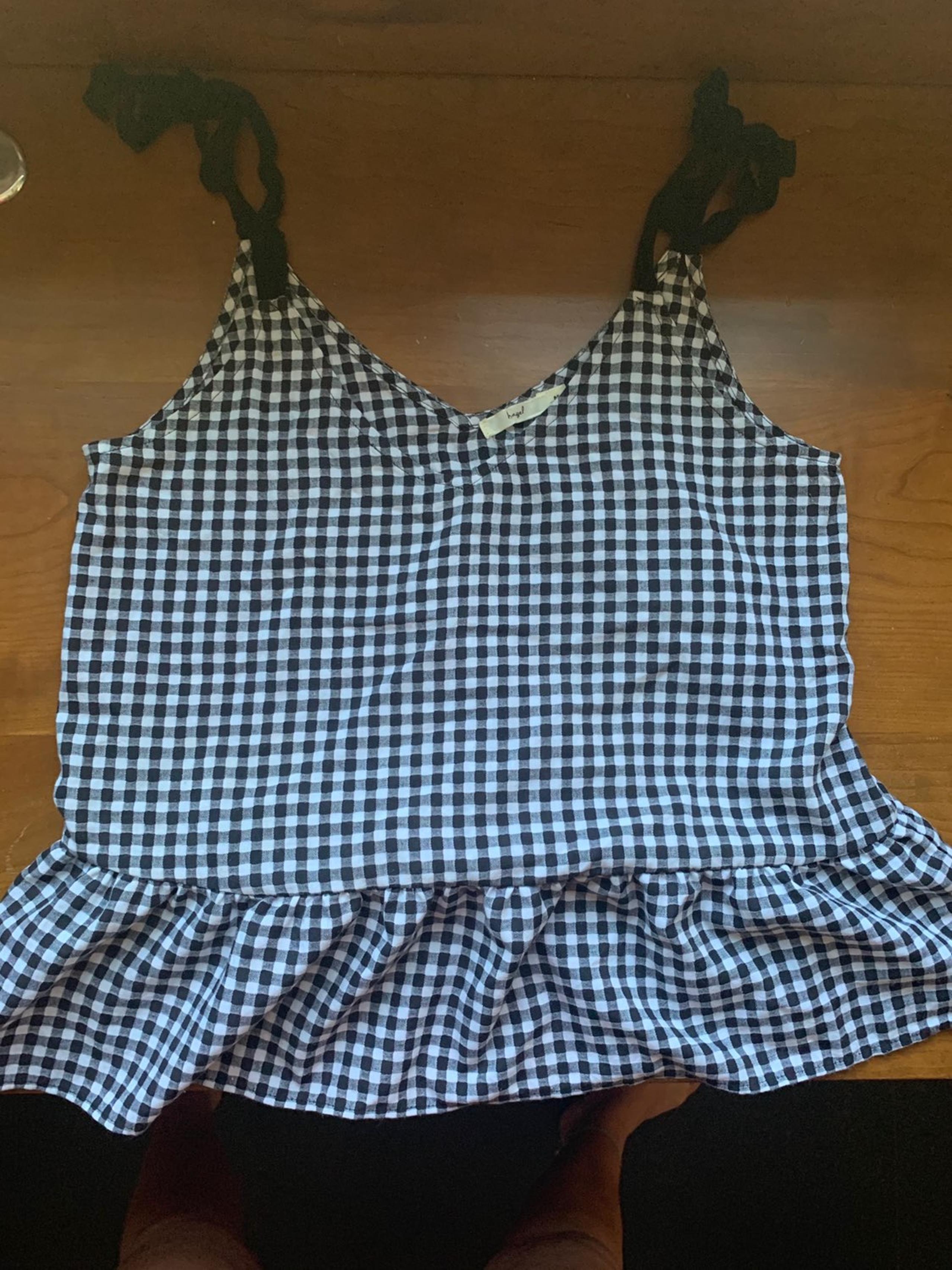 Peplum Gingham Tank Top