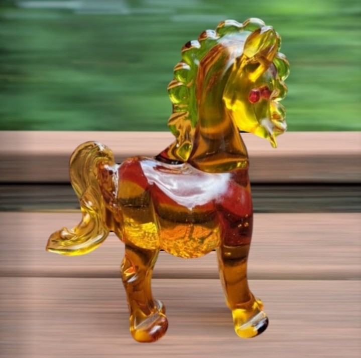 Murano Amber Glass Donkey