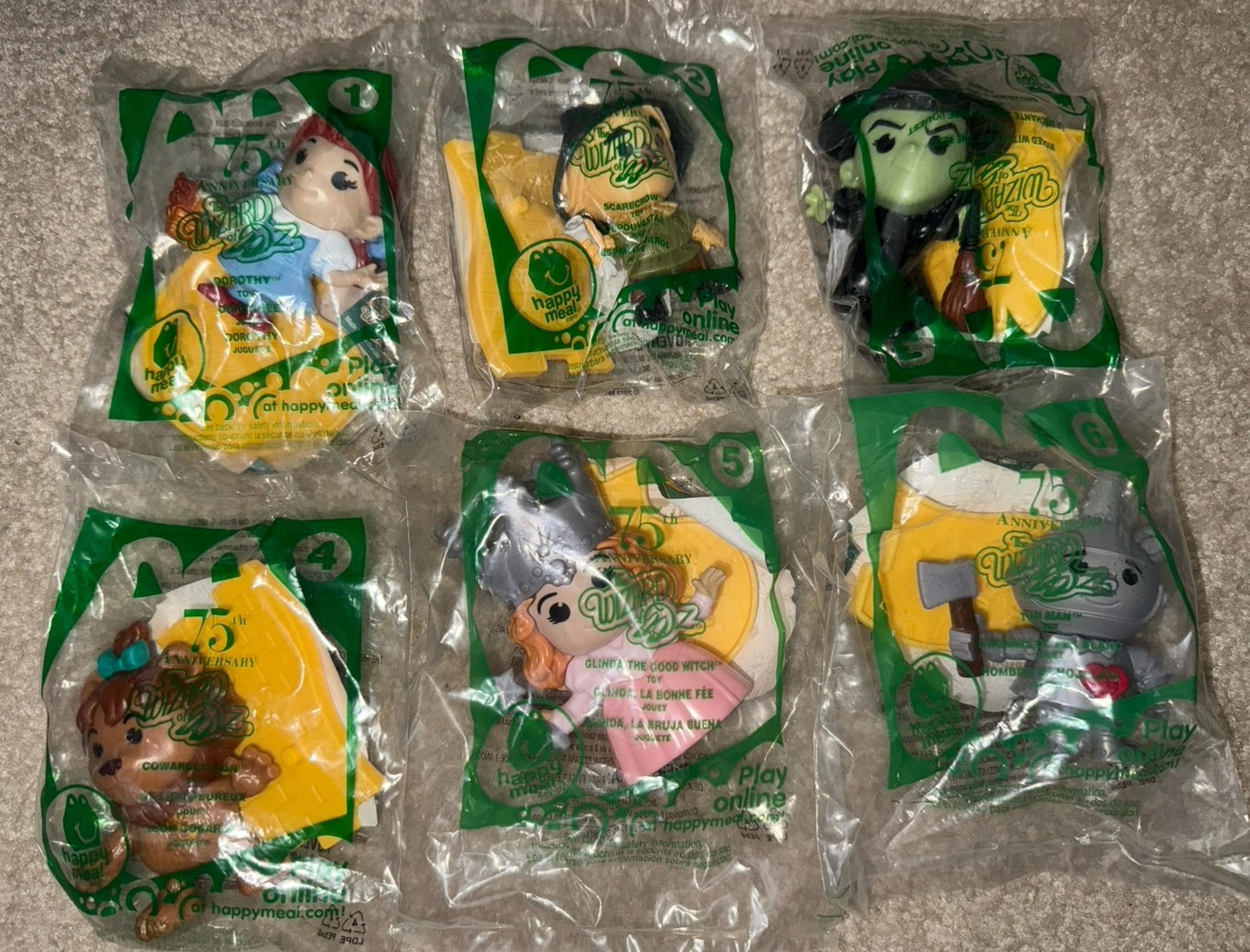FULL SET NEW McDonald’s Happy Meal 75th Anniversary of Wizard of Oz Toys Figures