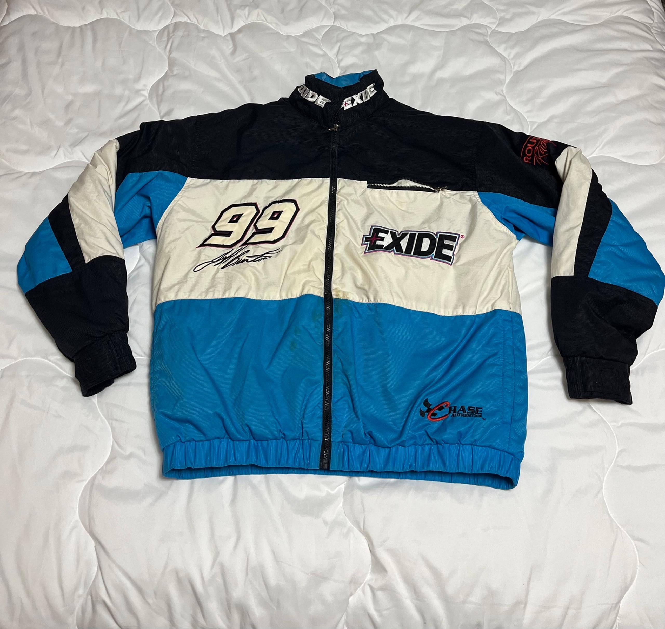 Vintage Chase Authentics Exide Batteries Jeff Burton Nascar Jacket