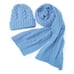 Light Blue Cable Knit Style Beanie Hat and Scarf Set Winter Fashion Accessory