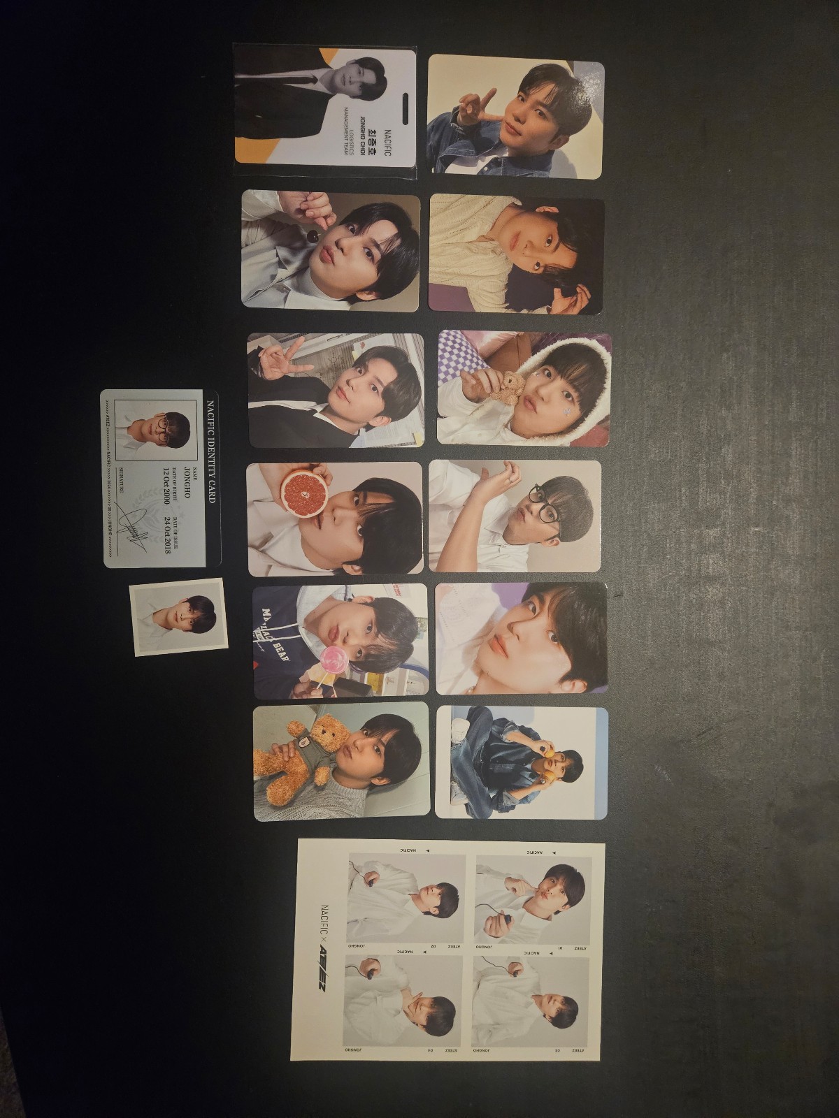 Ateez X Nacific Jongho Complete Photocard Set