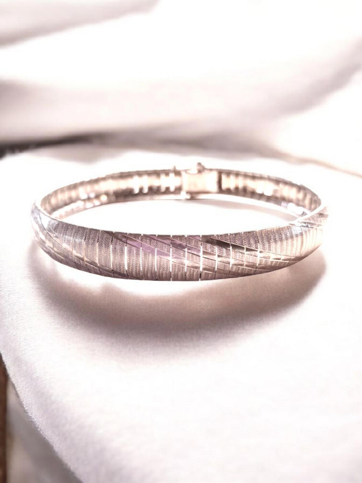 Vintage Sterling Silver 925 Italian Omega Chain Bracelet 20.7 Grams 8 Long