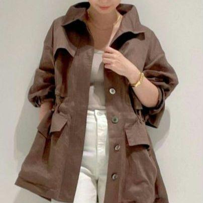 Chaos Fromage Linen Blouson Mocha