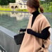 Hard-to-obtain Heve ribbon wool reversible beige vest.