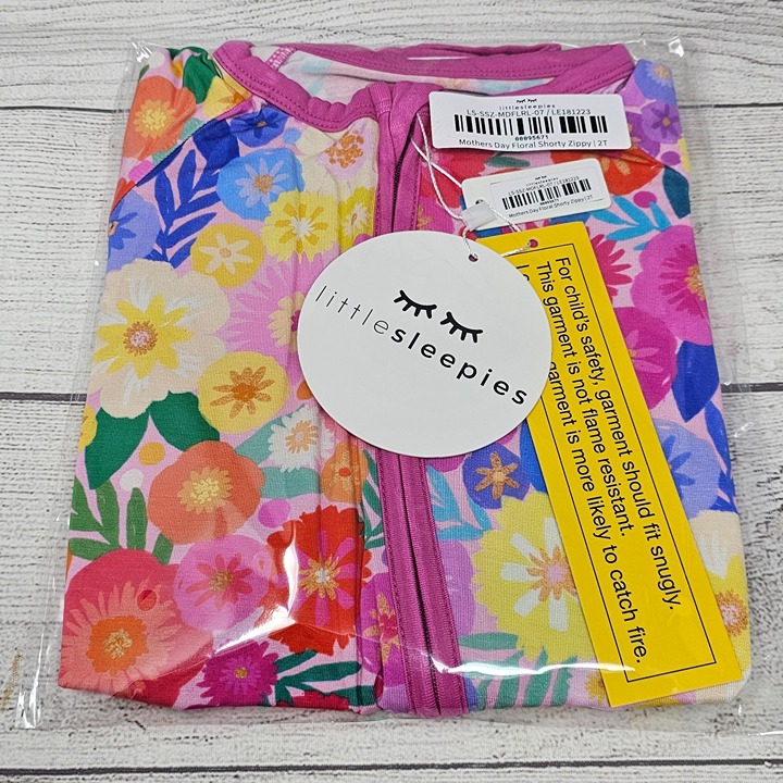 NEW!! Little Sleepies Mother's Day Floral Bamboo Zippy Size 2T