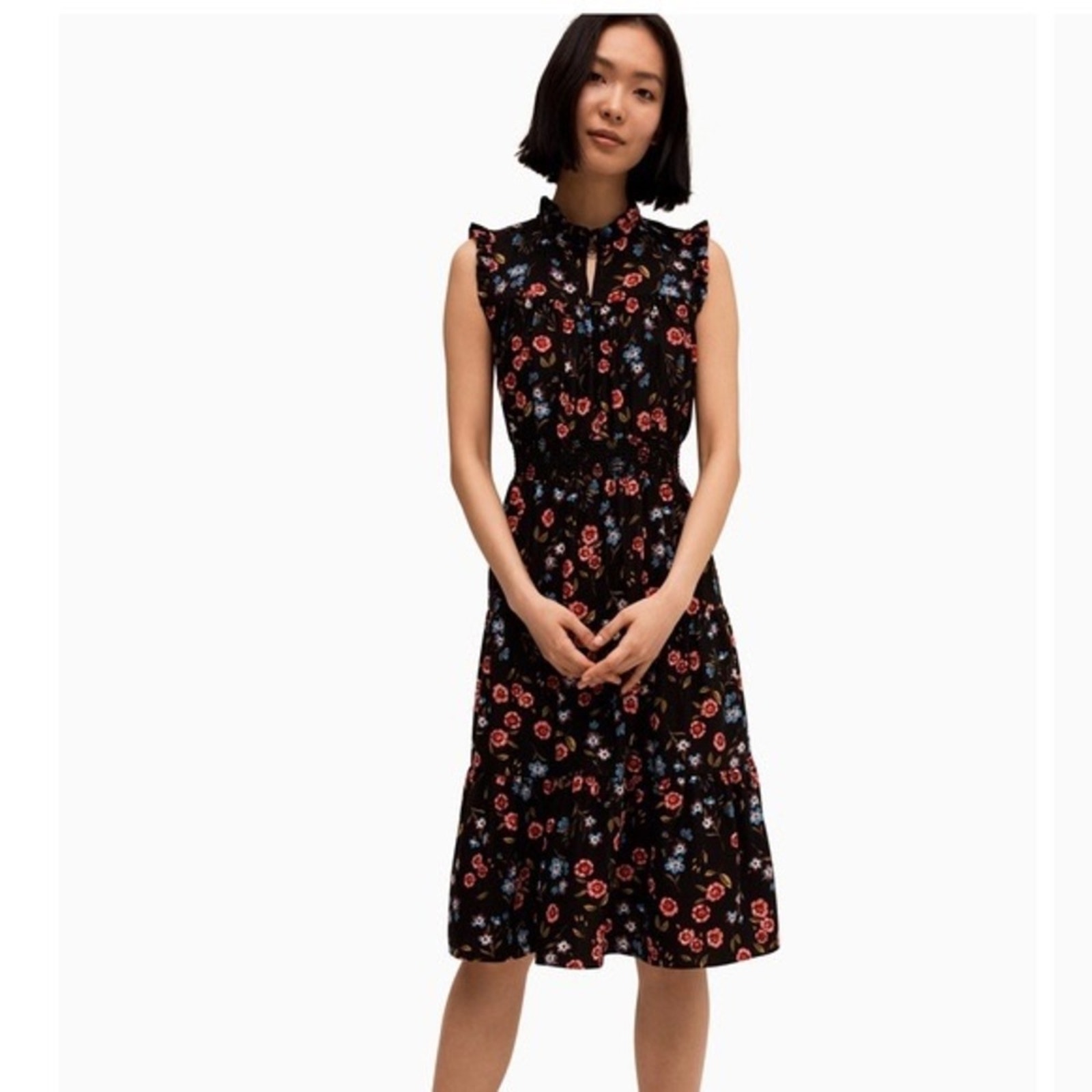 Kate Spade Wild Ones Meadow Sleeveless Smock Waist Dress XS