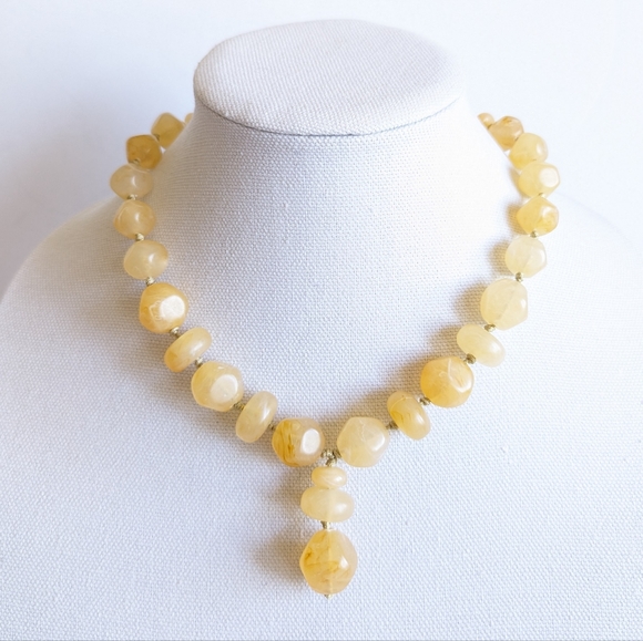 Butterscotch Amber Chunky Bead Necklace 18