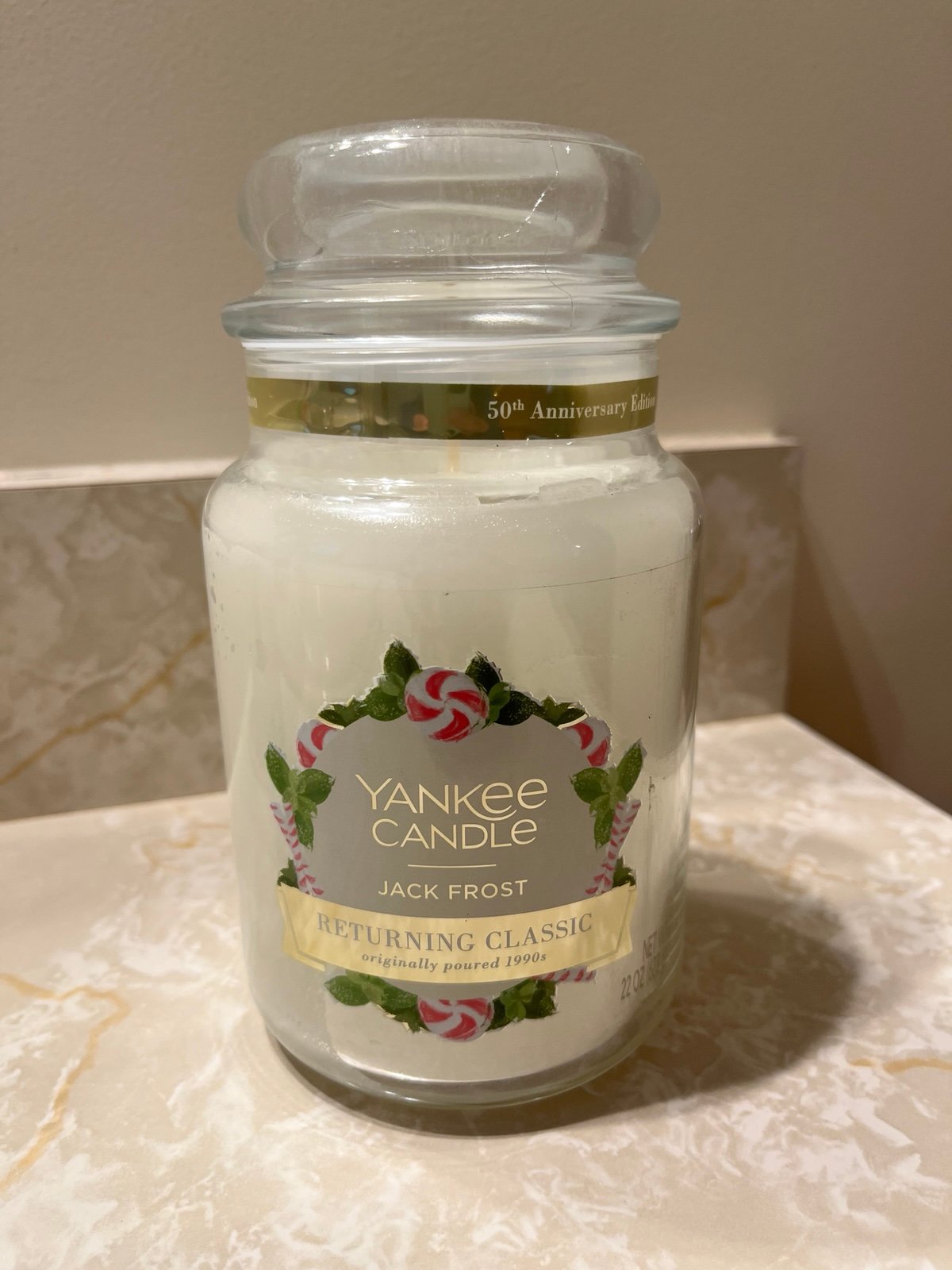 Yankee Candle Jack Frost Returning Classic 22oz Large  Jar Christmas NEW!