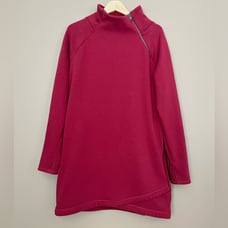 {Athleta} Cozy Karma Asymmetrical Sweatshirt Dress in Red - Womens Medium