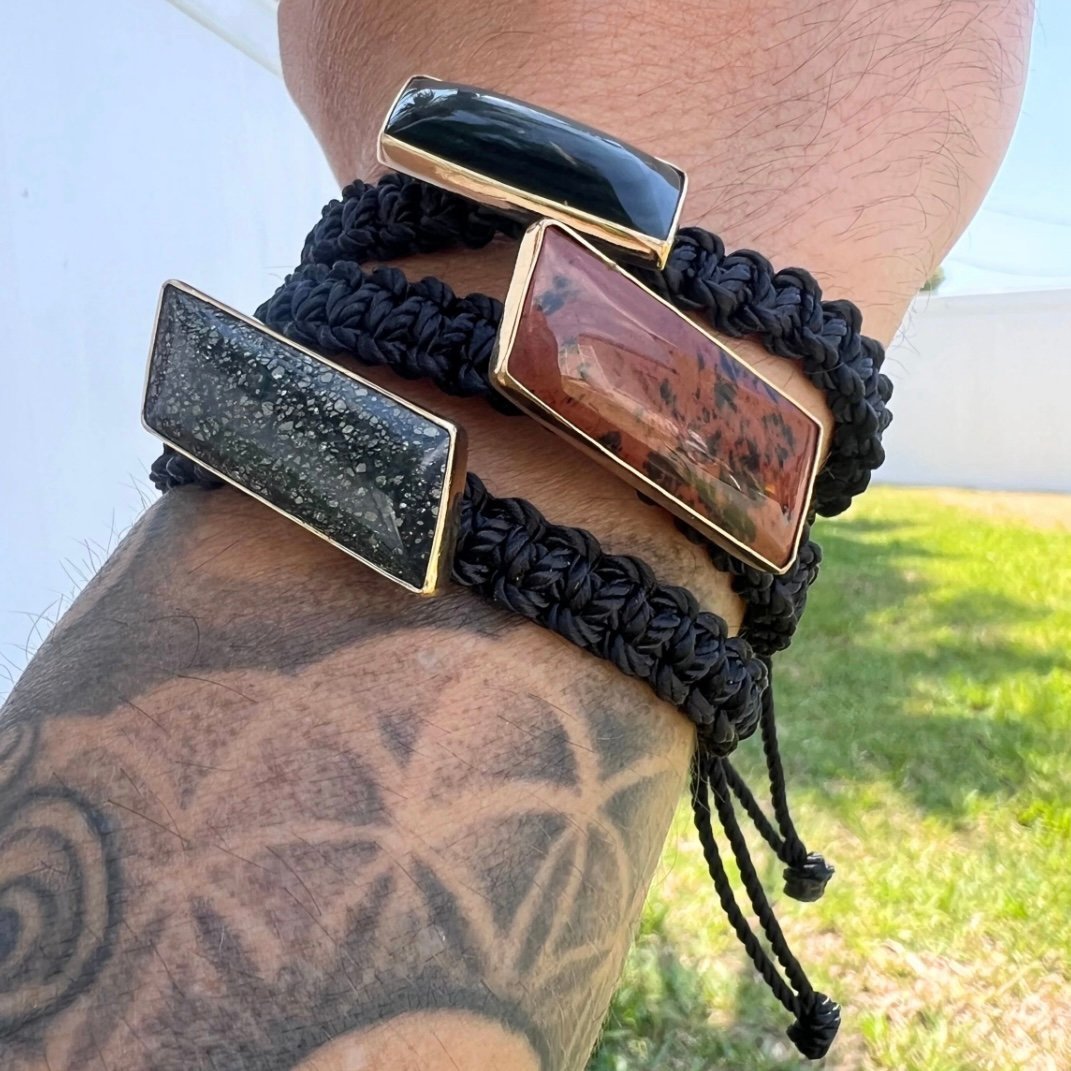 Alchemia Woven Pyritized Agate bracelet