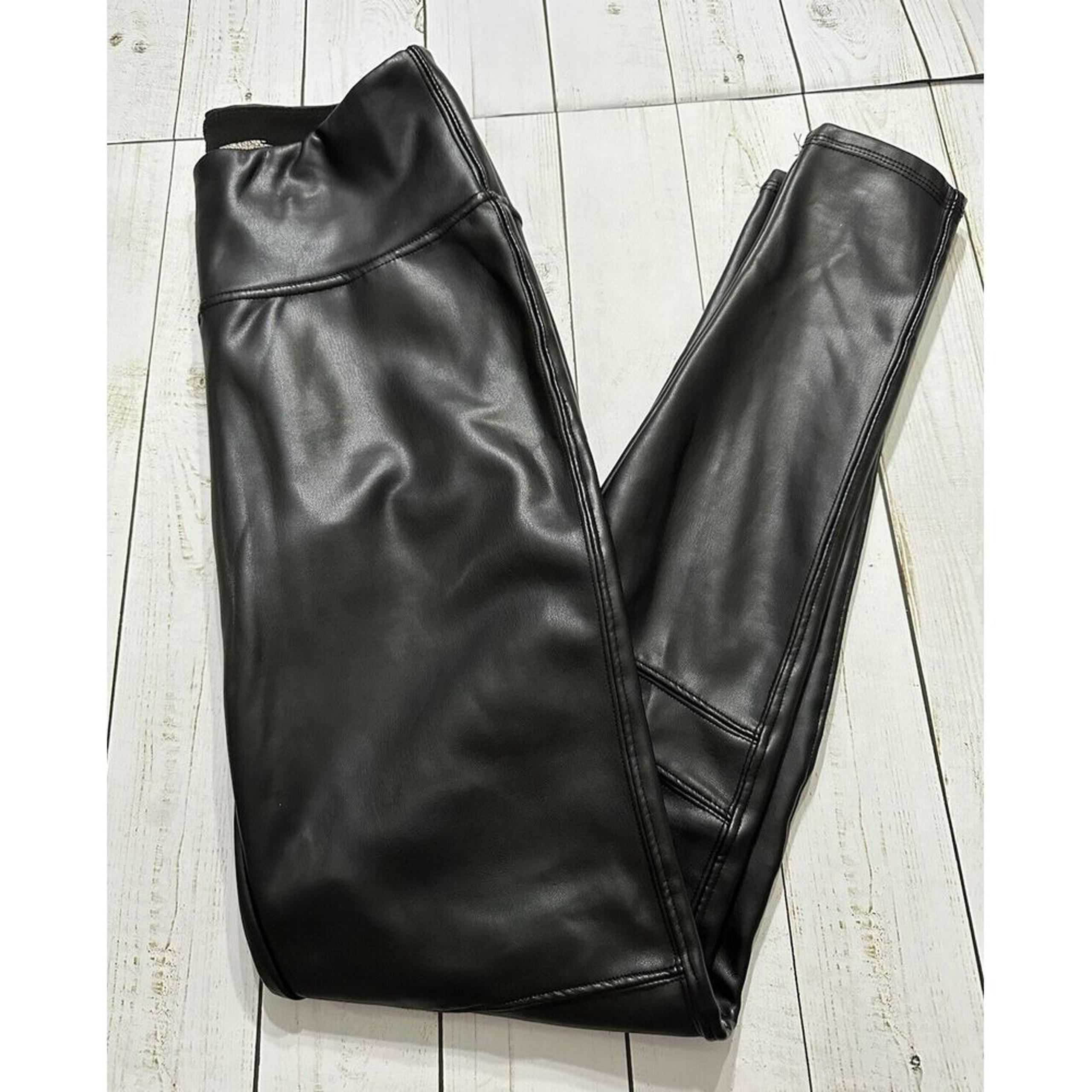 Seven7 Faux Leather Leggings Womens size Small Black Pull On Stretch